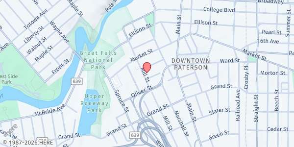 Map showing Oasis Haven For Women & Children at 59 Mill Street, Paterson, NJ
