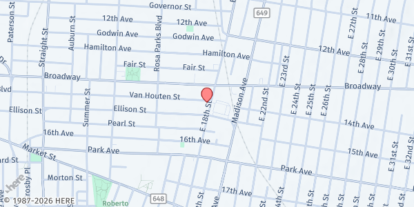 Map showing St. Paul's Community Development Corporation Food Pantry at 422 Broadway, Paterson, NJ