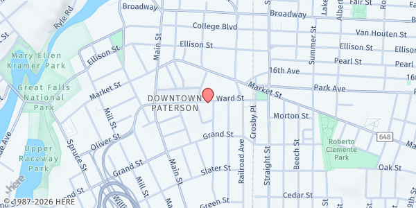 Map showing YMCA of Paterson at 128 Ward St, Paterson, NJ