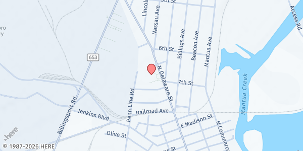 Map showing Paulsboro High School at 670 North Delaware Street, Paulsboro, NJ