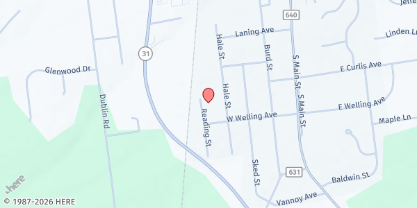 Map showing Hopewell Valley Senior Center at 395 Reading Street, Pennington, NJ