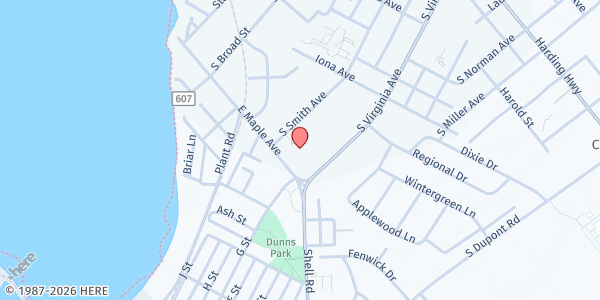 Map showing Penns Grove Middle School at 351 East Maple Avenue, Penns Grove, NJ