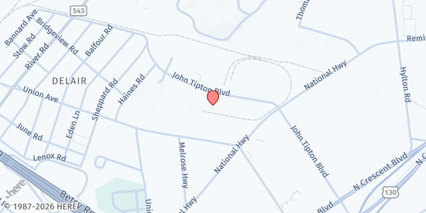 Map showing Food Bank of South Jersey Main Location at 1501 John Tipton Blvd, Pennsauken Township, NJ