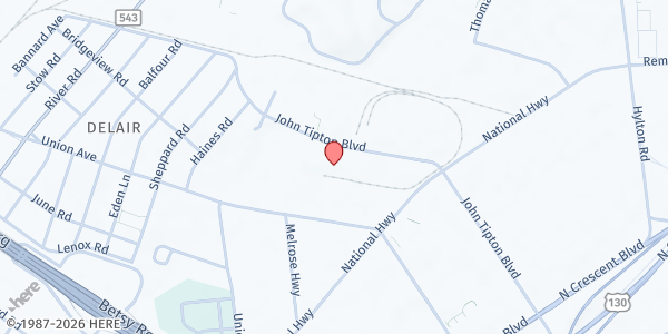 Map showing Food Bank of South Jersey - Pennsauken at 1501 John Tipton Boulevard, Pennsauken Township, NJ