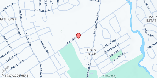 Map showing Bethel-Hosanna AME Church Parking Lot - Line-Up Location at 8216 Park Avenue, Pennsauken, NJ