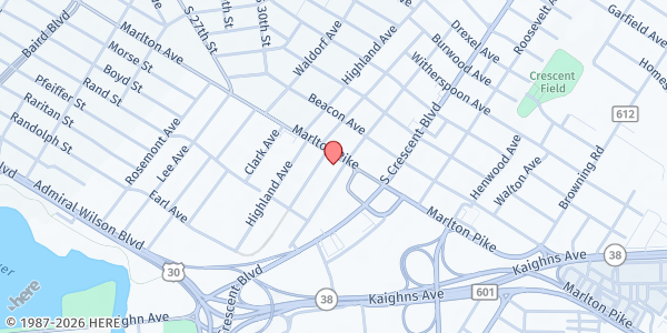 Map showing Circle of Hope at 3800 Marlton Pike, Pennsauken, NJ