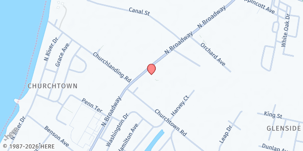 Map showing Pennsville Assembly of God Food Pantry - Youth Building at 328 North Broadway, Pennsville, NJ