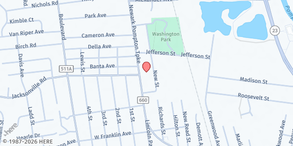 Map showing Holy Spirit Church at 318 Newark Pompton Turnpike, Pequannock Township, NJ