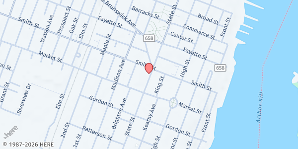Map showing Extendiendo Las Manos at 231 1st St, Perth Amboy, NJ