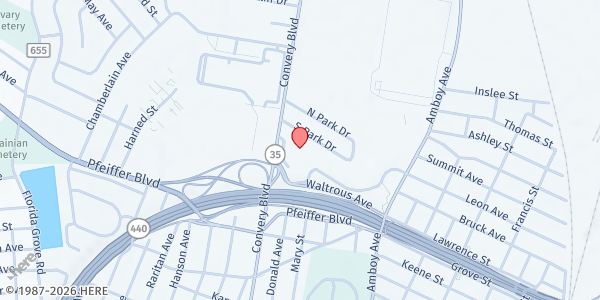 Map showing Jewish Renaissance Foundation (JRF) – Bayside Family Success Center (FSC) at 500 Dobranski Drive, Perth Amboy, NJ
