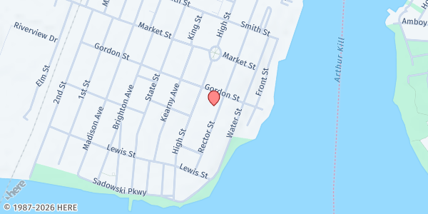 Map showing Peter's Pantry at 183 Rector St, Perth Amboy, NJ