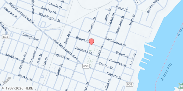 Map showing St. John's Orthodox Church at 145 Broad St., Perth Amboy, NJ