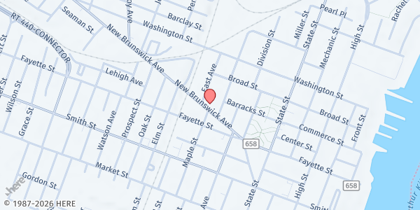Map showing The Society St. Vincent Depaul at 230 New Brunswick Avenue, Perth Amboy, NJ