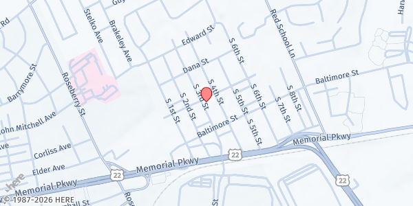 Map showing Fellowship Church Phillipsburg, NJ at 300 Cromwell Street, Phillipsburg, NJ