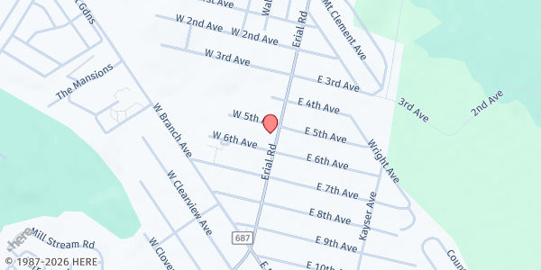 Map showing St. Edward's Food Pantry at 500 Erial Road, Pine Hill, NJ