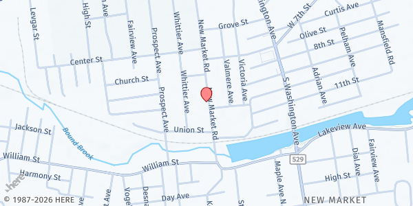 Map showing Fish, INC at 456 New Market Rd, Piscataway, NJ