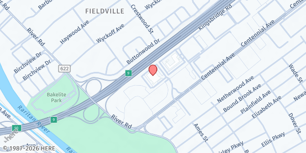 Map showing Radiant Church at 121 Centennial Avenue, Piscataway, NJ