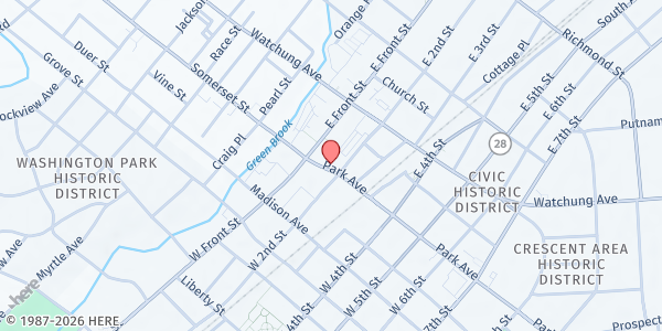 Map showing Bianca Flowers, INC. at 145 Park Avenue, Plainfield, NJ