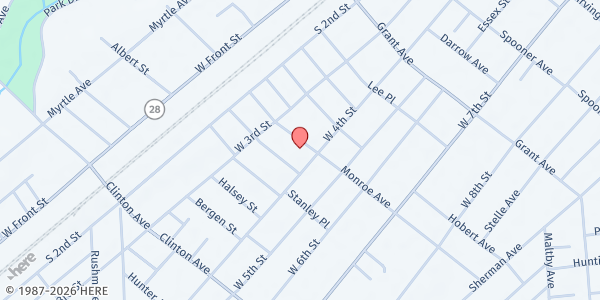 Map showing Calvary Baptist - Manna From Heaven Food Pantry at 324 Monroe Avenue, Plainfield, NJ