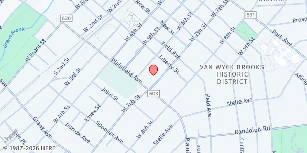 Map showing Cresthaven Academy Charter School at 530 West 7th Street, Plainfield, NJ