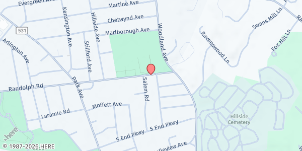 Map showing Hub Stine Sports Complex at 1410 Randolph Road, Plainfield, NJ