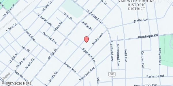 Map showing Hubbard Middle School at 661 West 8th Street, Plainfield, NJ