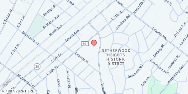 Map showing Maxson Middle School at 920 East 7th Street, Plainfield, NJ