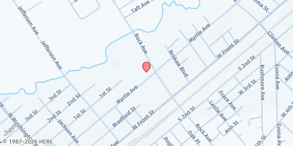 Map showing Neighborhood Health Plainfield Campus - Back Parking Lot at 1700 Myrtle Avenue, Plainfield, NJ