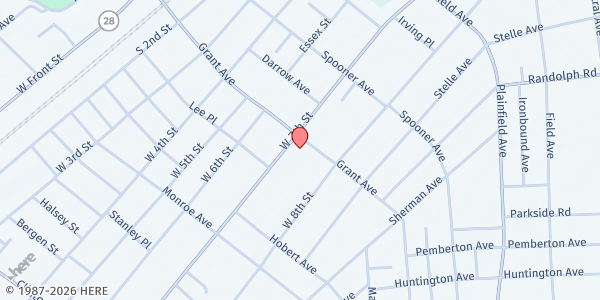 Map showing Queen City Academy Charter School at 815 West 7th Street, Plainfield, NJ