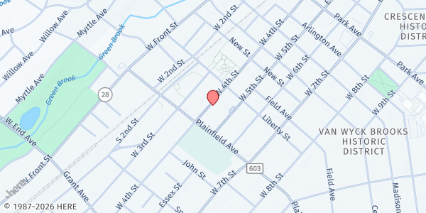 Map showing S.H.E.E.L.D. (The Lord's Kitchen) at 525 West 4th Street, Plainfield, NJ