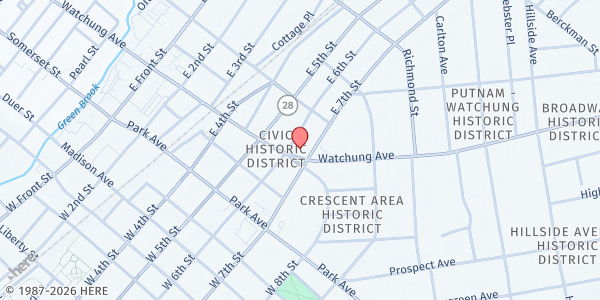 Map showing Salvation Army - Plainfield at 615 Watchung Ave, Plainfield, NJ