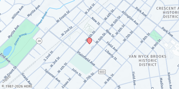 Map showing Sheeld (Shiloh Devel. Corp) at 515 W. 4th St., Plainfield, NJ