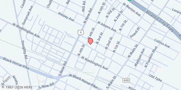 Map showing Pleasantville Center For Hispanic Outreach at 316 Martin Luther King Boulevard, Pleasantville, NJ