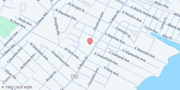 Map showing South Main St. School at 701 South Main Street, Pleasantville, NJ