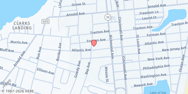 Map showing St. Gregory's @ St. Mary's By the Sea at 804 Bay Ave, Point Pleasant Beach, NJ