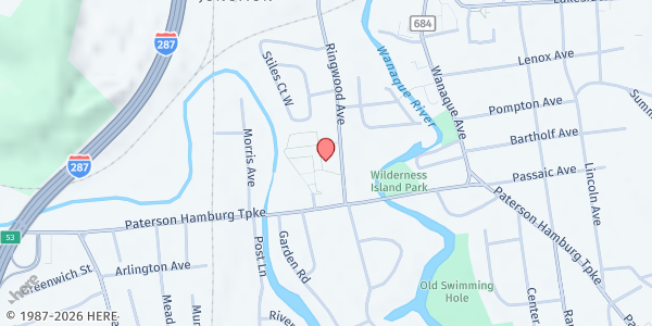 Map showing Pompton Reformed Church at 59 Hamburg Tpke, Pompton Lakes, NJ