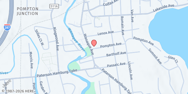 Map showing St. Mary's Church Food Pantry at 17 Pompton Ave, Pompton Lakes, NJ