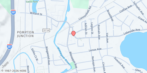 Map showing St. Mary’s Food Pantry at 22 R Lakeside Ave, Pompton Lakes, NJ