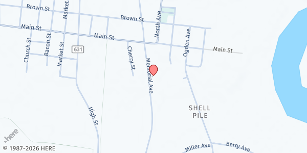 Map showing BUILDING NEW LIVES at 2411 Memorial Ave., Port Norris, NJ