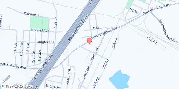 Map showing St. Anthony of Padua Food Pantry at 436 Port Reading Avenue, Port Reading, NJ