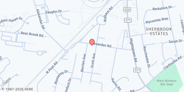 Map showing Little Free Pantry at 952 Alexander Road, Princeton Junction, NJ