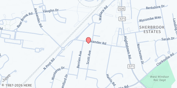 Map showing Little Free Pantry at 952 Alexander Road, Princeton Junction, NJ