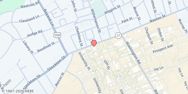 Map showing Arm In Arm Princeton Pantry at 61 Nassau St, Princeton, NJ