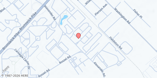 Map showing Jewish Family & Children's Service Healthy Food Pantry at 707 Alexander Road Suite 204, Princeton, NJ