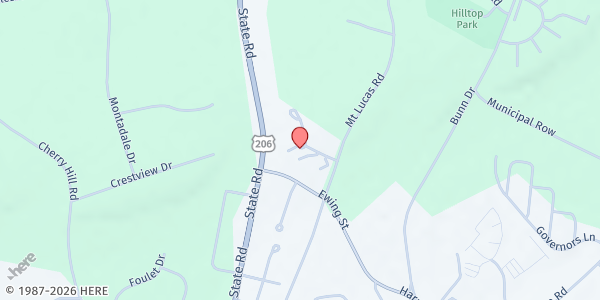 Map showing Princeton Kindness Food Project at 100 Redding Circle, Princeton, NJ