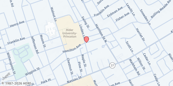 Map showing Princeton Mutual Aid Network Service Area at Princeton, Princeton, NJ