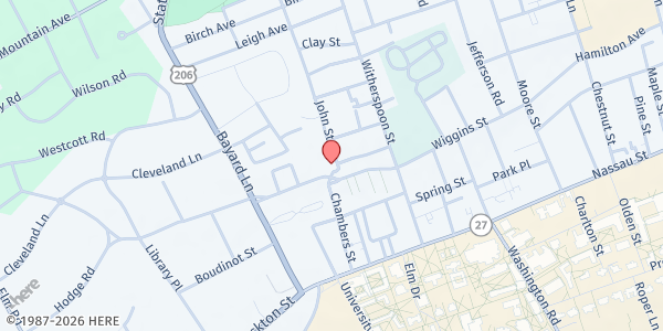Map showing Share My Meals at 120 John Street, Princeton, NJ