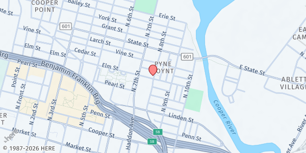 Map showing God's Church of Refuge at 739 Elm Street, Pyne Point, NJ