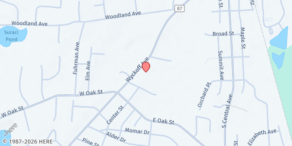 Map showing St. Paul RC Church at 200 Wyckoff Avenue, Ramsey, NJ