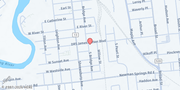 Map showing Client Choice Pantry @ Lunch Break at 121 Drs James Parker Boulevard, Red Bank, NJ